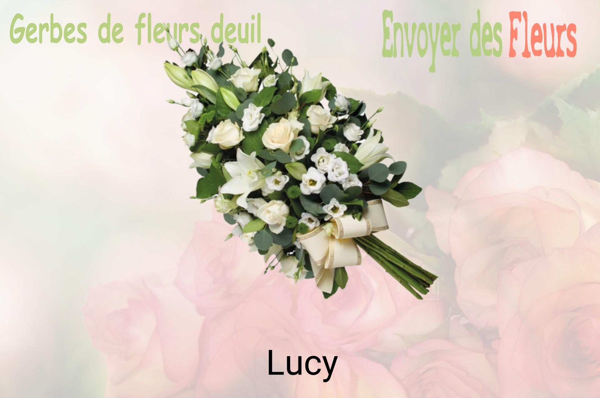 Gerbe de fleurs de deuil livrée à Lucy